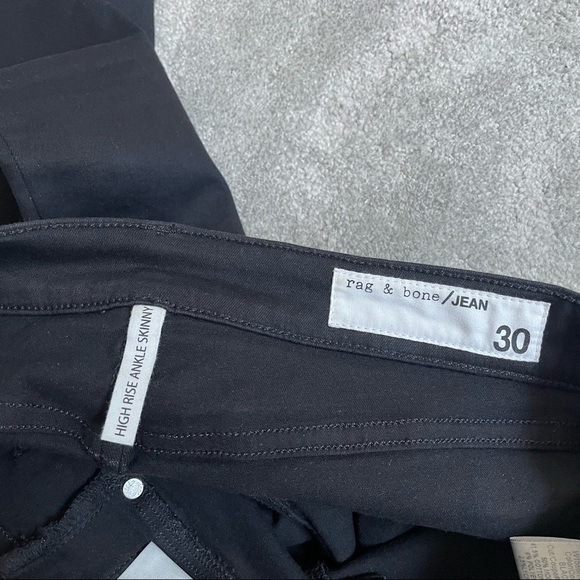 Rag & Bone Black Nina High Rise Ankle Skinny Jeans EUC Size 30 W1566U769BLK - Picture 8 of 10
